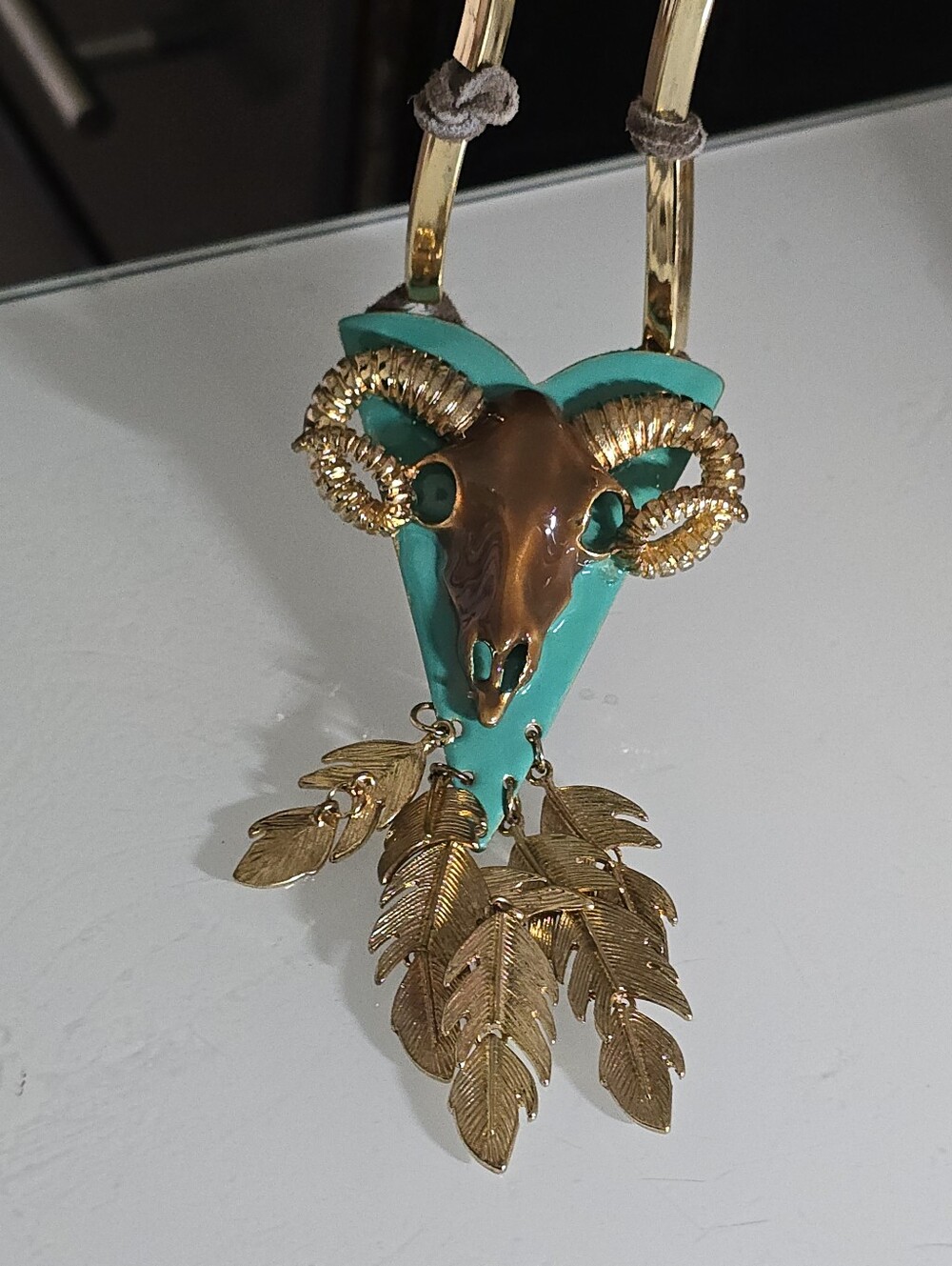 KH STUDIO Ram Skull Necklace